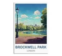 Vintage Metal Tin Wall Sign Brockwell Park London Wall Decor Art Gift for Home Bar Cafe Diner Pub Coffee Shop 30x40cm