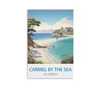 Vintage Metal Tin Wall Sign Carmel by The Sea Californias Surf Posters Wall Decor Art Gift for Home Bar Cafe Diner Pub Coffee Shop 15x30cm