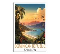 Vintage Metal Tin Wall Sign Dominican Republic Caribbean Vintage Tin Sign Metal Retro Art Wall Poster for Home Club Garden Decor 30x40cm