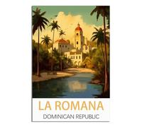 Vintage Metal Tin Wall Sign La Romana Dominican Republic Vintage Tin Sign Metal Retro Art Wall Poster for Home Club Garden Decor 30x40cm