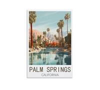 Vintage Metal Tin Wall Sign Palm Springs California Wall Decor for Home, Kitchen, Bar, or Club Decoration 15x30cm