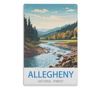 Vintage Metal Tin Wall Sign Pattern Wall Decor Art Tin Sign for Cafe Bar Pub Beer Allegheny National Forest15x30cm(6x12 Zoll)A718
