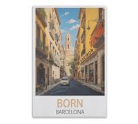 Vintage Metal Tin Wall Sign Pattern Wall Decor Art Tin Sign for Cafe Bar Pub Beer Barcelona15 x 40 cm（ 6 x 16 inch）A818