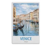 Vintage Metal Tin Wall Sign Pattern Wall Decor Art Tin Sign for Cafe Bar Pub Beer Venice Italy 15 x 40 cm（ 6 x 16 inch）A638