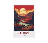 Vintage Metal Tin Wall Sign Red River Gorge Vintage Tin Sign Metal Retro Art Wall Poster for Home Club Garden Decor 30x40cm