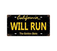 Vintage Metal Wall Art "California Will Run The Golden State" License Plate Sign,Suitable For Home Decoration, Living Room, Dining Room, Bedroom And Other Spaces 4×16 Inch