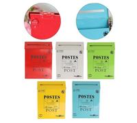 Vintage Metal Wall Mount Mailbox, Rustic European Design for Home Decor and Photography Props, 29 x 22 x 6 cm Iron Mailbox in Blue/Red/White/Green/Yellow