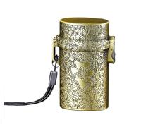 Vintage metal waterproof and pressure-resistant cigarette case, can store 20 ordinary cigarettes, pure hand-embossed design, suitable for collection gifts (brass)(Brass)