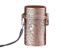 Vintage metal waterproof and pressure-resistant cigarette case, can store 20 ordinary cigarettes, pure hand-embossed design, suitable for collection gifts (brass)(Red)
