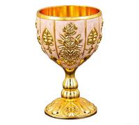 Vintage Metal Wine Cup Retro Glass for Whisky Lovers 30ml Capacity Non-Slip Comfortable Grip Copper Alloy Safe to Use Gold Silver Colour Options Unique Design Bar Accessory(C)