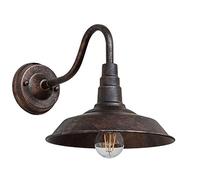 Vintage Metal Wrought Iron Gooseneck Wall Lamp Single Head Industry Wall Sconce for Aisle Balcony Warehouse Barn Outdoor Lighting