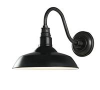 Vintage Metal Wrought Iron Gooseneck Wall Lamp Single Head Industry Wall Sconce for Aisle Balcony Warehouse Barn Outdoor Lighting