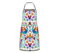Vintage Mexico Birds Apron for Men Women with 2 Pockets, Hawaiian Waterproof Adjustable Aprons for Cooking