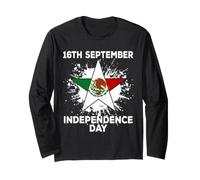 Vintage Mexico Flag 16 September Mexican Independence Day Long Sleeve T-Shirt