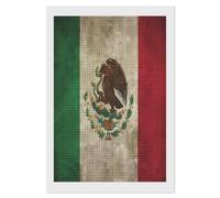Vintage Mexico Flag Diamond Art Painting for Home Wall Decor Adults Arts Crystal Points Kits Full Square Drill