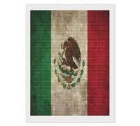 Vintage Mexico Flag Diamond Art Painting for Home Wall Decor Adults Arts Crystal Points Kits Full Square Drill