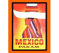 Vintage Mexico Pan AM 1968 A4/A3 Wall Art Deco Travel Poster Print (A4)