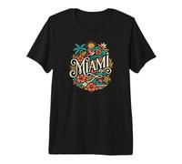 Vintage Miami Florida Tropical Beach Vacation Design Premium T-Shirt