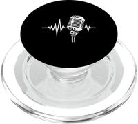 Vintage Mic Heartbeat Podcast Audio PopSockets PopGrip for MagSafe
