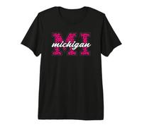 Vintage Michigan Game-Day Leopard Print Fan Art Premium T-Shirt