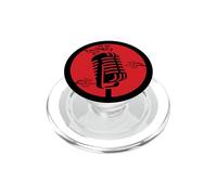 Vintage Microphone Cherry Blossom Retro Music PopSockets PopGrip for MagSafe