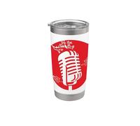 Vintage Microphone Cherry Blossom Retro Music Stainless Steel Insulated Tumbler