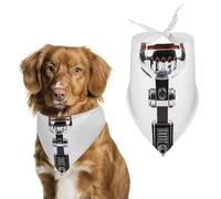 Vintage Microphone Dog Bandana Triangle Dog Scarf Washable Polyester Dog Bibs Cute Pet Bandana for Medium Large Dogs Puppy and Cats