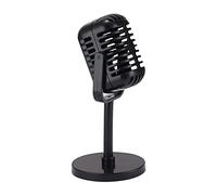 Vintage Microphone Prop with Stand Retro Model Vintage Stage Table Ornament for Halloween Wedding Birthday Party Decoration Costume & Role Play as Anchorman