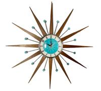 Vintage Mid Century Clock Battery Operated For Living Room Decoration(,a)
