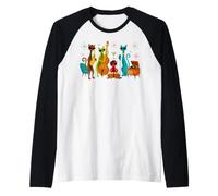 Vintage Mid Century Modern Look Cat Band 50s 60s Style Gifts Raglan Baseball Tee