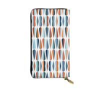 Vintage Mid Century Modern with Drop Shapes Print Leather Long Clutch Wallet – Fashionable, Personalized, and Durable Coin Pocket