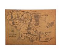 Vintage Middle Earth Map on Poster Home Decor Wall Sticker Retro Kraft Paper