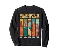 Vintage Mighty Five 5 National Parks Utah Hiking Camping Sweatshirt