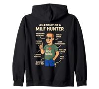 Vintage MILF Hunter Joke Meme Dad Humor Cheesy Pickup Line Zip Hoodie
