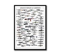 Vintage Military Firearms Gun Rifle AK47 Poster Prints For Living Room Home Decor War Army Weapon Canvas Painting Wall Art- 50x70cm Unframed