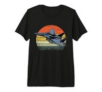 Vintage Military Jet Sunset Retro Fighter Aircraft Gift Premium T-Shirt