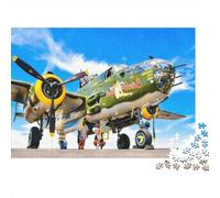 Vintage Military Plane Jigsaw Puzzles 1000Pc Recyclable Material WW2 Warbird Senior Puzzles Impossible Hard Difficult Challenging Educational Game for Men 70x50cm/1000pcs