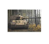 Vintage Military Poster Wwii German Tiger Ii Heavy Tank Poster Decorative Painting Canvas Wall Posters And Art Picture Print Modern Family Bedroom Decor Posters 20x30inch(50x75cm)