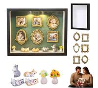 Vintage Mini Picture Frames, DIY Mini Museum Silhouette Box, Resin Small Gold Frames Antique Frame Small Picture Frame Oval Rectangle, for Anniversary, Wedding, Party Halloween Decor (Black-B)