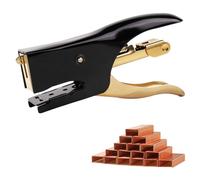 Vintage Mini Stapler - 12 Sheet Capacity Small Hand Held Plier Stapler with 3000PCS No. 10 Staples for Office, School, Crafting, Sealing Kraft Takeout Bags (Black, Mini)