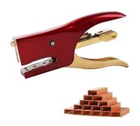 Vintage Mini Stapler - 12 Sheet Capacity Small Hand Held Plier Stapler with 3000PCS No. 10 Staples for Office, School, Crafting, Sealing Kraft Takeout Bags (Red, Mini)