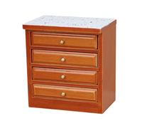 Vintage Miniature Sink Cabinet 1/12 Scale Wood Counter Functional Drawer Kitchen and Bathroom Display for Dollhouse