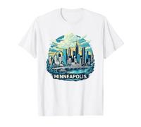 Vintage Minneapolis Minnesota Sunset Skyline Cityscape Retro Value Graphic T-Shirt