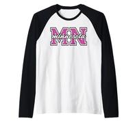 Vintage Minnesota Game-Day Leopard Print Fan Art Raglan Baseball Tee