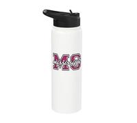 Vintage Mississippi Game-Day Leopard Print Fan Art Stainless Steel Insulated Water Bottle