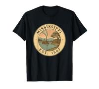 Vintage Mississippi Steamboat Illustration Established 1887 T-Shirt