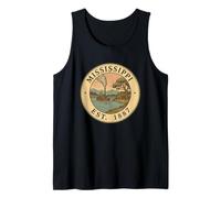 Vintage Mississippi Steamboat Illustration Established 1887 Tank Top