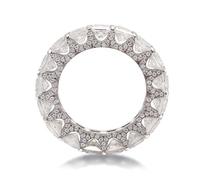 Vintage Moissanite Engagement Ring, Womens Rings Love 18K White Gold All Around Band with 0.3ct Princess Moissanite Size Q 1/2