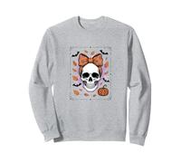 Vintage Mom Skull with Bow Halloween Spooky Vibes Sweatshirt