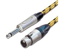 Vintage Mono Jack to Male XLR lead. Guitar/DI Cable. Neutrik GOLD NP2X-B (20m)